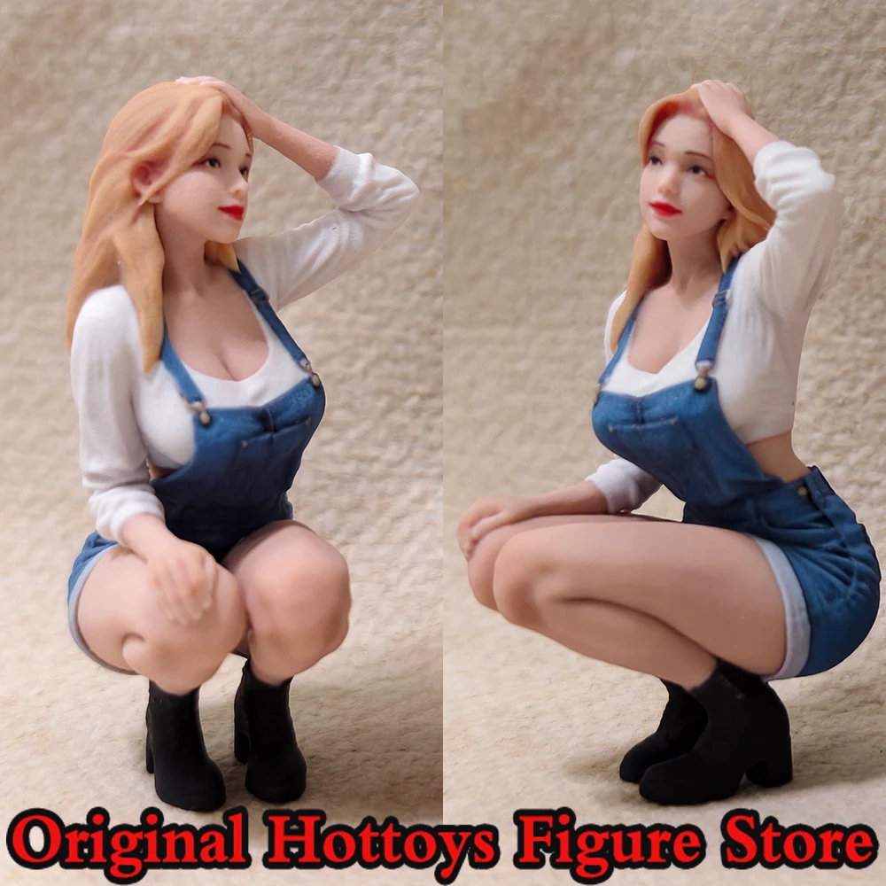 1/64-1/16 Scale Female Soldier Squatting Position Girl Mini Realistic Sculpture Full Set About 1.6-6.5cm Action Figure Model