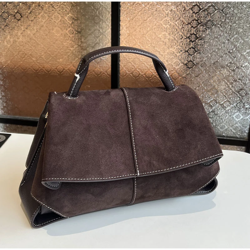 

Роскошная брендовая сумка на плечо, французская элегантная кожаная сумка, новая матовая сумка большой вместимости, нишевая дизайнерская креативная женская сумка