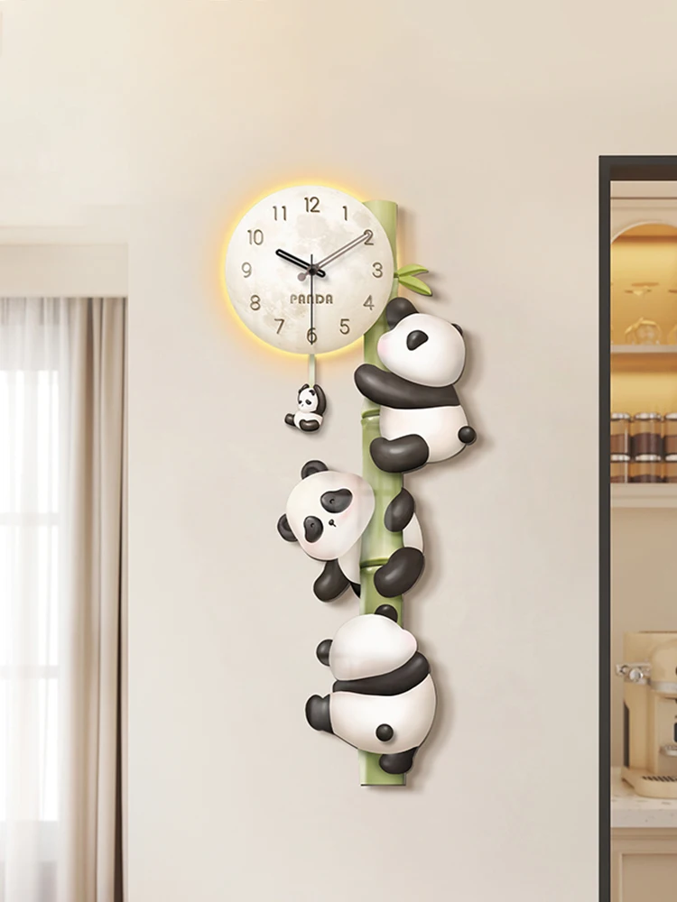 Meisd 70cm Panda Wall Clock Acrylic Chinese National Treasure Creative Modern Living Room Clock Restaurant Clock Hanging Wall