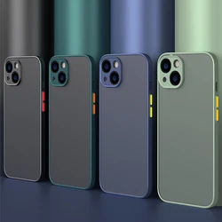 Custodia opaca antiurto di lusso per iPhone 15 14 13 12 11 Pro Max XR XS X 7 8 Plus SE custodia rigida in Silicone trasparente per PC Capa Shell