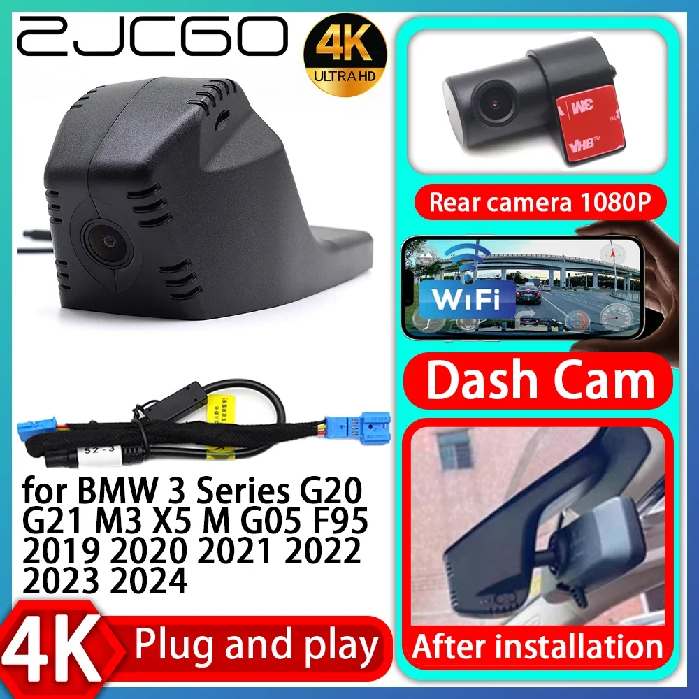 

ZJCGO UHD 4K 2160P Plug and Play DVR Dash Cam UHD Video Recorder for BMW 3 Series G20 G21 M3 X5 M G05 F95 2019~2024