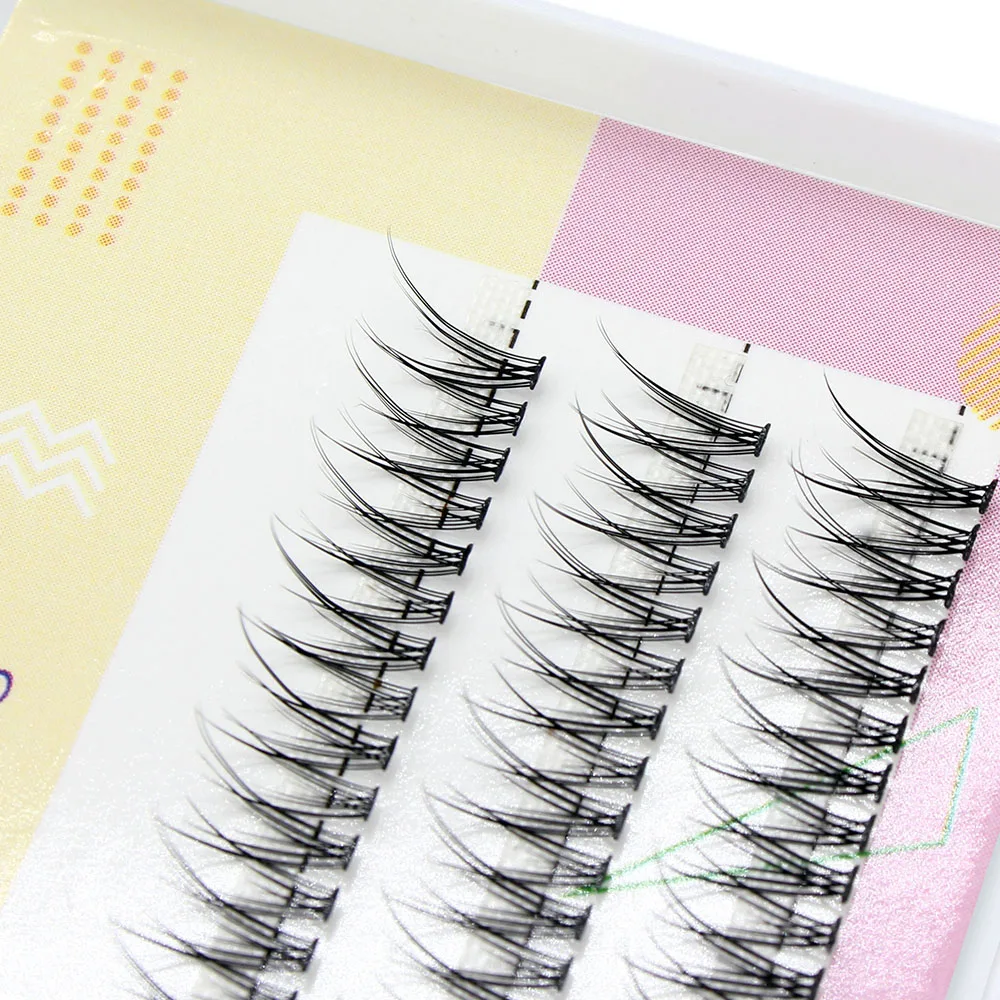 MUYD Natural Silk Dovetail Fly Eyelash Extension False Eyelashes High Quality Makeup V Shape Eye Lashes Encryption Fake