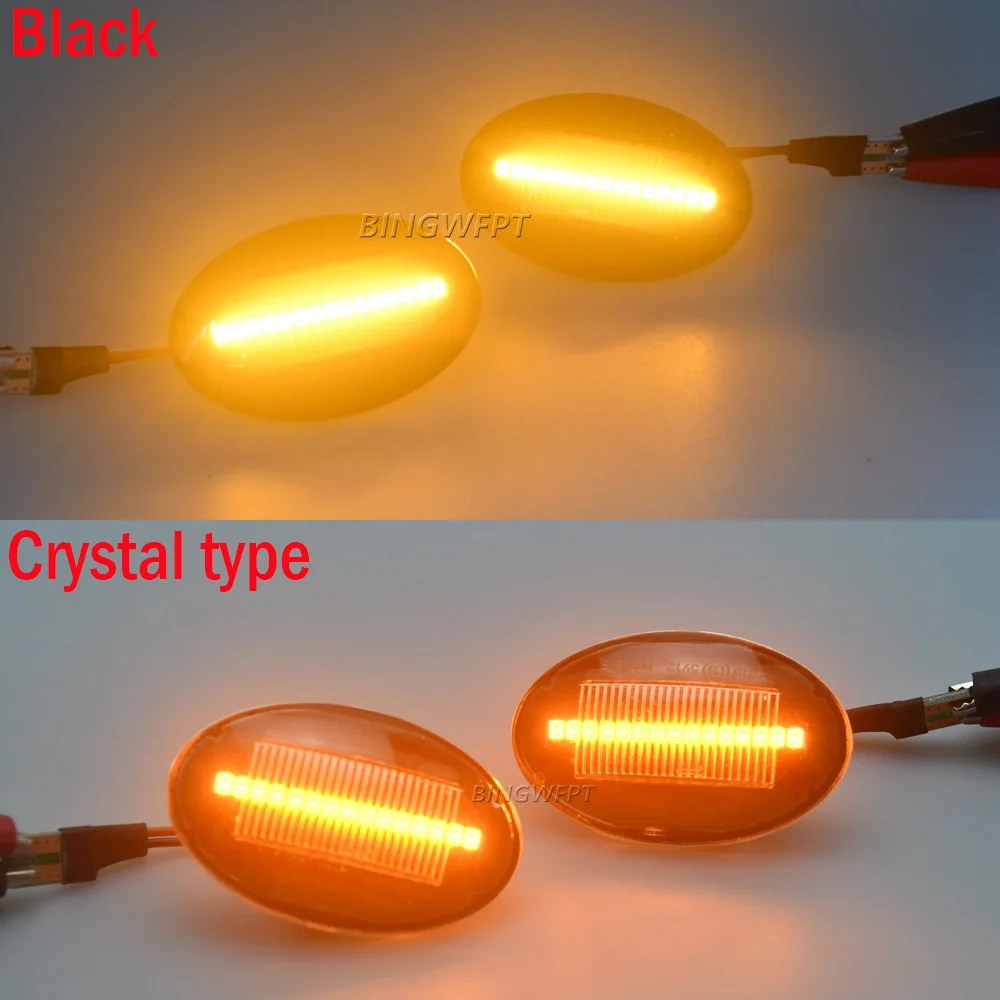 2 szt. Dynamiczne światło obrysowe LED do Forda Fiesta III IV MK3 MK4 19902000 Kierunkowskaz z lampą KA Mondeo I Transit Tourneo 2001,