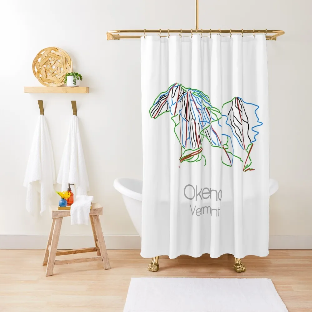 

Okemo Vermont | Tail Map | Ski | Snowboard VT Mountain Shower Curtain Shower Waterproof Bathroom And Shower Products Curtain