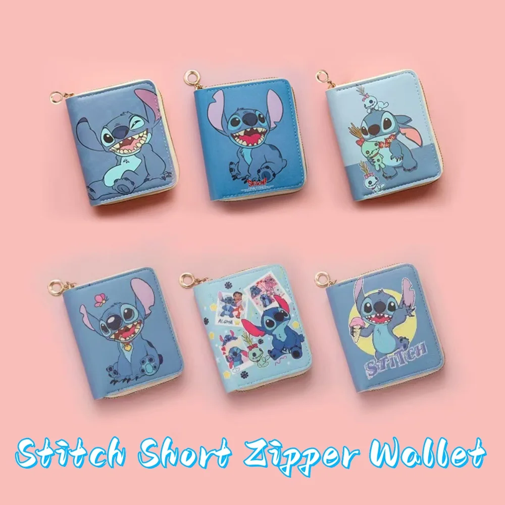 

Stitch Coin Purse Fashion Cartoon Zipper Wallet Kawaii Anime Print Card Holder Id Storage Bag Cards Pack Girls Birthday Gifts