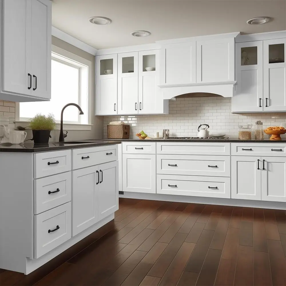 Solid Wood & Plywood 3-Drawer Base Cabinet with Soft-Close Glides, White, 12W x 24D x 34.5H