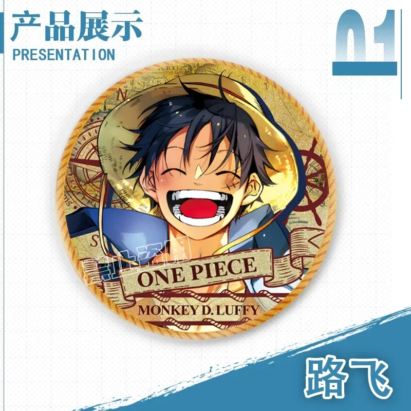 One Piece Luffy Zoro Double Flash Metal Badge Student Clothes Backpack Pencil Case Collection Display Decorative Brooch