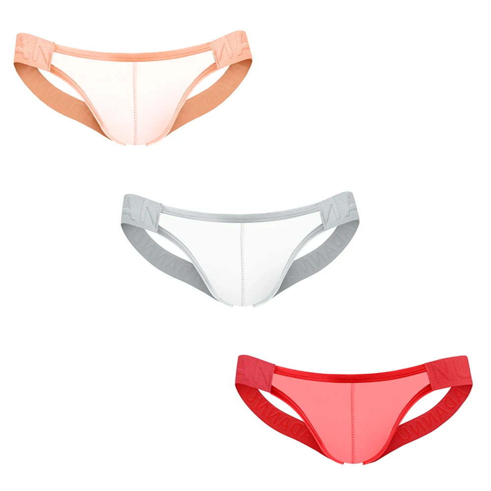 

3Pcs Embossed Waist Dual Strap Transparent Mesh Thongs Ultra Thin Soft Breathable Body Fit Sexy Male G-string Panties AD7