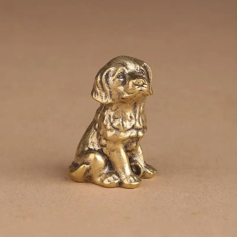 Antikes Kupferornament, reichlichmachender Messinghund, personalisiertes Retro-Sternzeichen-Hund-Ornament, Teetier, Tischdekoration – Detail 14