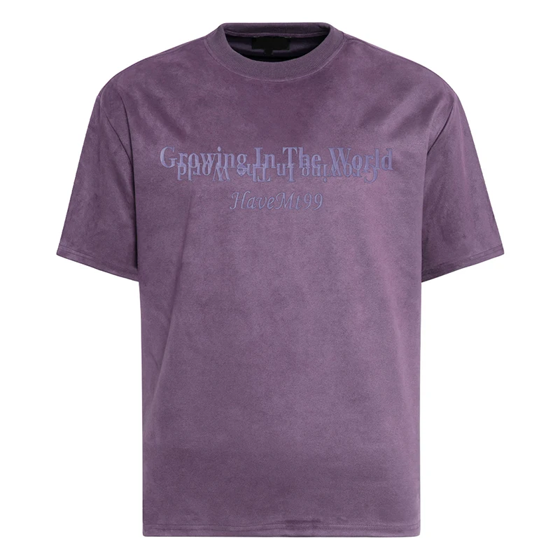 

Summer Mens Vintage Suede Tshirts Hip Hop Y2K Letter Embroidery Graphic T-Shirts Streetwear Harajuku Casual Fashion Tops Tees
