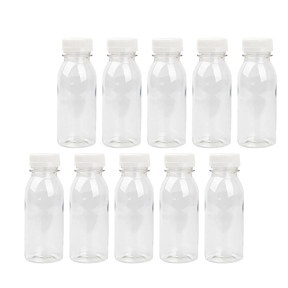 

12 Pcs 200ML Transparent Wide Mouth PET Drink Bottles for Juice Milk Yogurt Storage Reusable Portable Safe Environmental