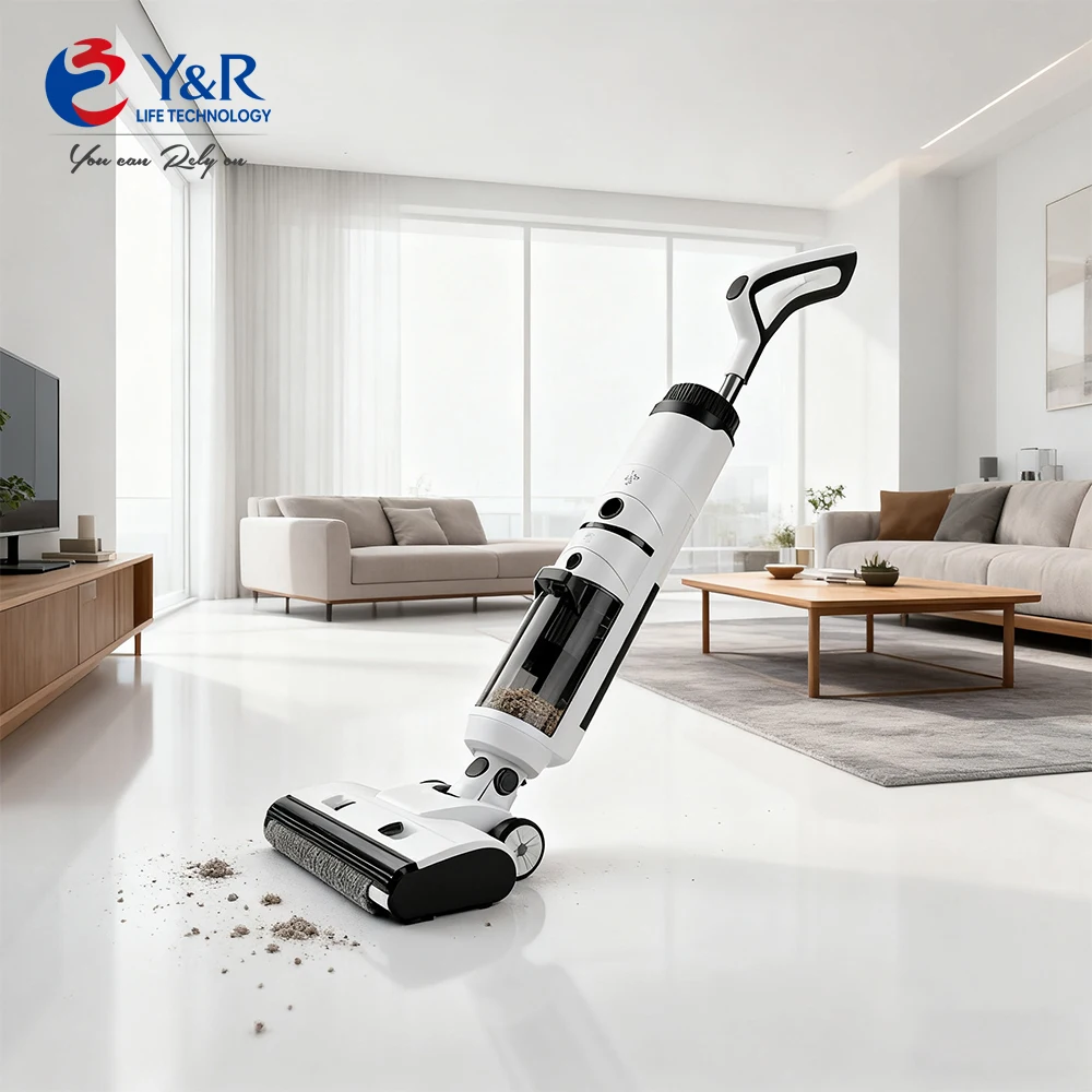 3 in 1 Vacuum Mop Washing Machine 180° Floor Washer 12000pa 2600mAh 500ML One Touch Self Cleaning 170W White
