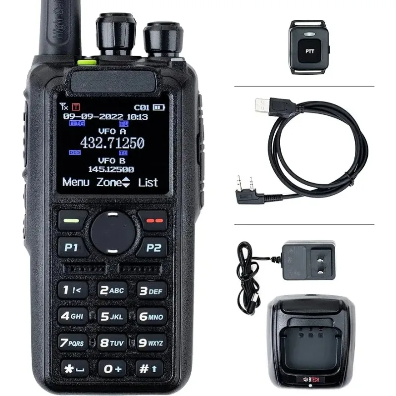 DMR-6X2 PRO Digital DMR and Analog 7-Watt Dual Band Two-Way Radio (136-174MHz VHF & 400-480MHz UHF).