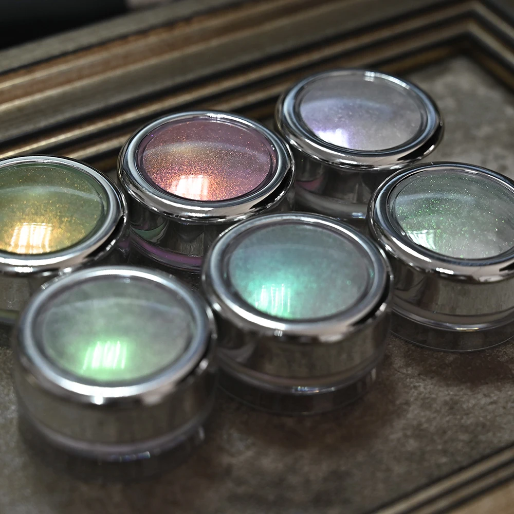 1 Pot 0.02G Dromerige Zeemeermin Nail Wrijven Poeder 6 Kleuren Aurora Magische Spiegel Nagels Chrome Pigment Neon Glitter manicure Decoratie #
