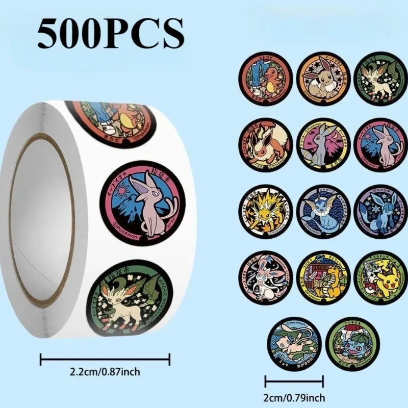 500 Stück Pokémon Pikachu Rollen-Aufkleber Cartoon Scrapbook Handy Geschenk Wasserfest Kaffee Telefon Schreibwaren Gepäck Aufkleber