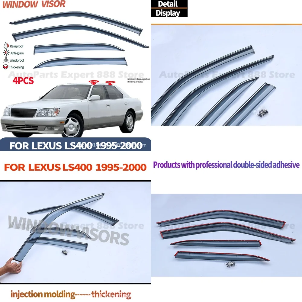 Weather Shield Window Visor For Lexus LS460 LS430 Car Accessories Rain Guard Deflector Windshield Rain Eyebrow Awning Trim
