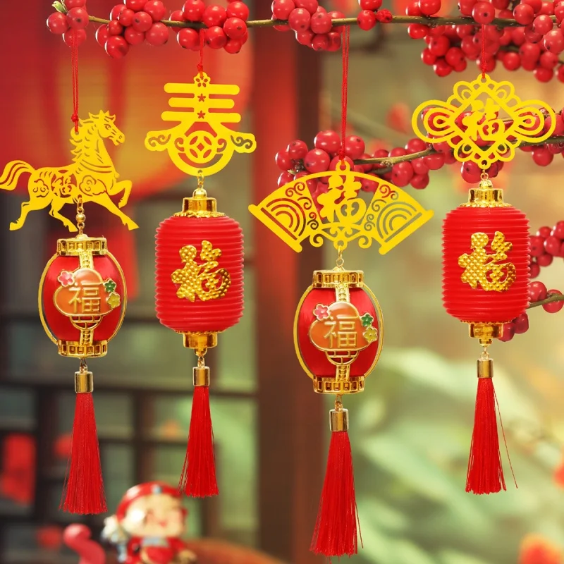 Год Лошади Весенний Фестиваль «Фу» Персонаж Фонарики Украшения