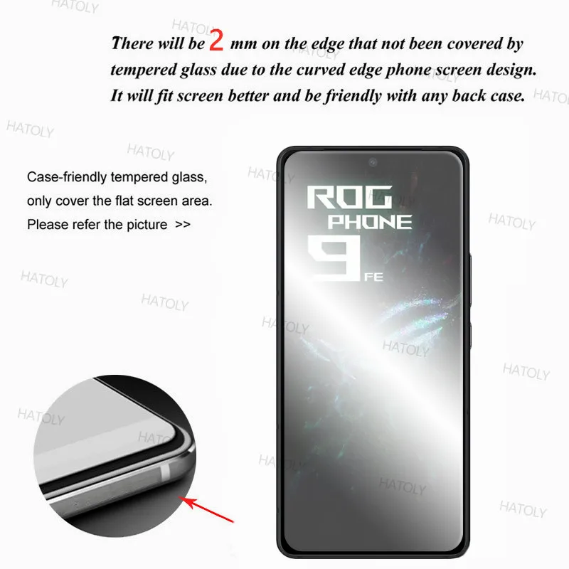 2/4PCS Screen Protector For ASUS ROG Phone 9 FE Tempered Glass ASUS ROG Phone 9 FE Full Glue Phone Film For ASUS ROG Phone 9 FE