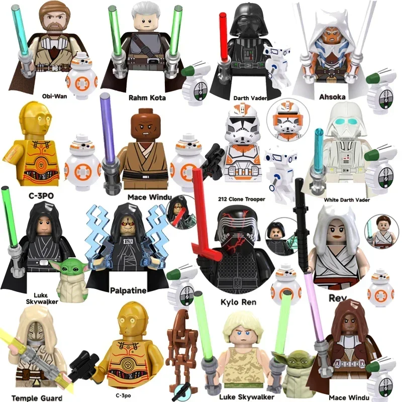 Juguetes de Construcción Hot Toys Star Wars, Soldado Clon Trooper, Mandaloriano, Han Solo, Bloques de Dibujos Animados, Anime, Mini Juguetes de Ensamblaje, Regalos para Niños