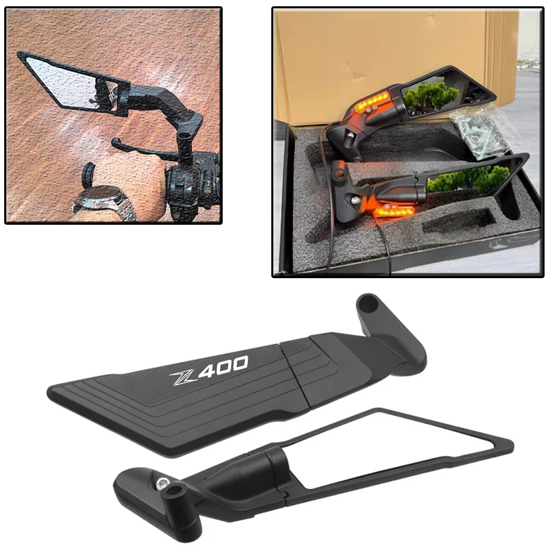 

Motorcycle Accessories Rear view Mirrors Stealth Wind Wing Mirror For Kawasaki Z400 Z 400