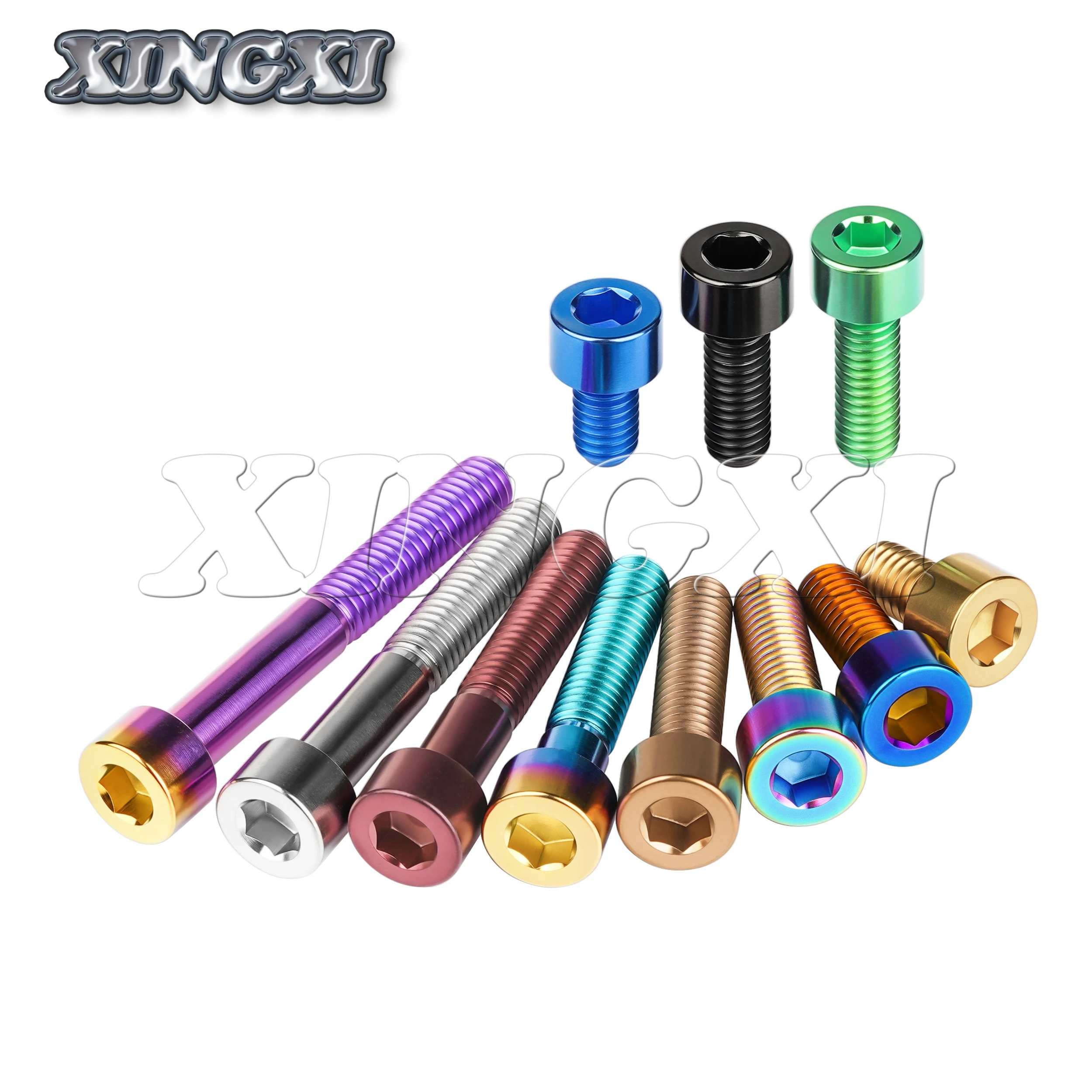 Титановый титановый Ti-болт Xingxi M6X10, 15, 18, 20, 25, 30, 35, 40, 45, 50, 55, 60, 65 мм, клеммный винт для горного/дорожного велосипеда,