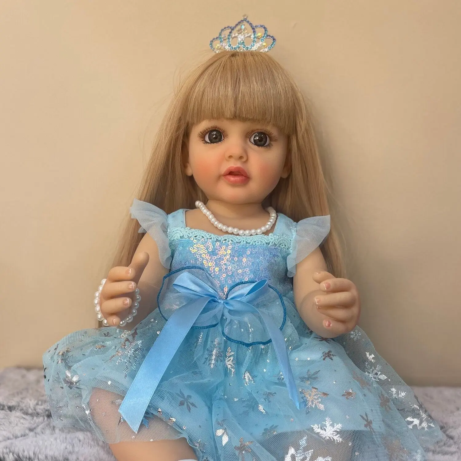 

SANDIE 55CM Reborn Baby Doll Full Body Silicone Betty Waterproof Toddler Girl Doll Princess Lifelike Sof Touch