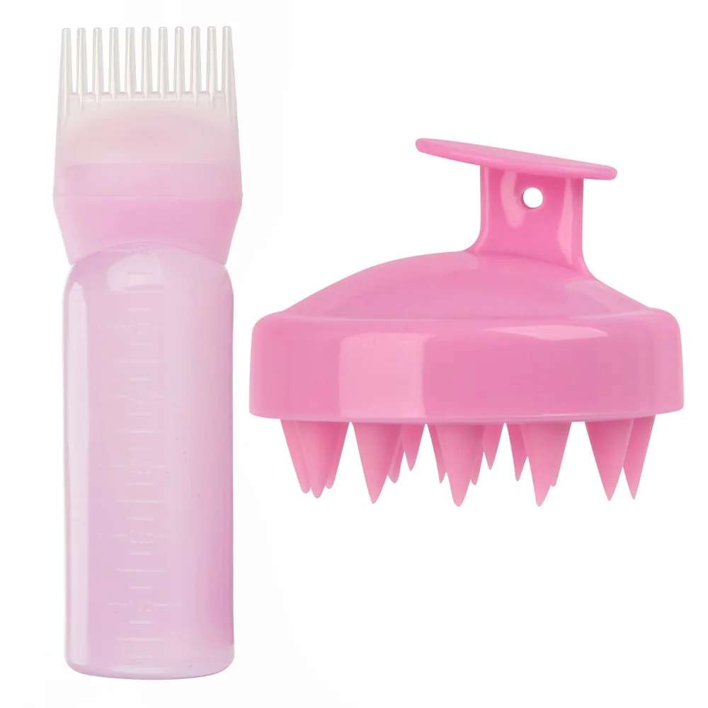 Scalp Massager Shampoo Brush & Root Comb Applicator Bottle, Shampoo Brush, Hair Coloring Dye for Home Salon Comb Applicators