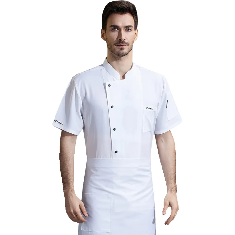 Uniforme de travail à manches courtes pour Chef de barbecue, Restaurant occidental, restauration, hôtel, Restaurant, cantine, vêtements de cuisine d'été pour hommes