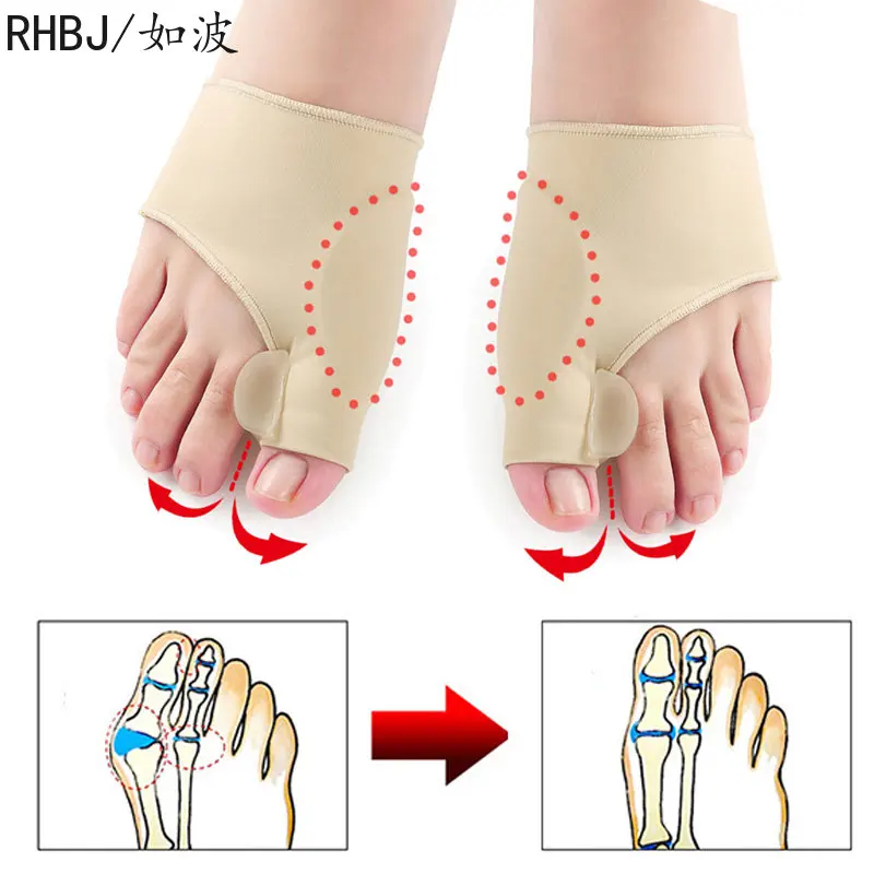 1Pair Big Bone Orthopedic Bunion Correction Pedicure Socks Silicone Hallux Valgus Corrector Braces Toes Separator Feet Care Tool