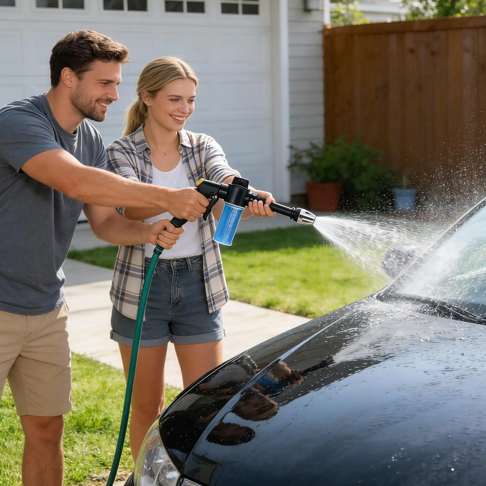Car Foam Sprayer High Pressure Washer with Dispenser Bottle Adjustable Nozzle Car Soap Sprayer for Automotive Truck Garden Solar