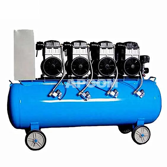 Low Noise APCOM Silent Food aircompressor Oilless Screw Air Compressor Medical Oil Free Air Compressor 4kw 5kw 6kw 7.5kw