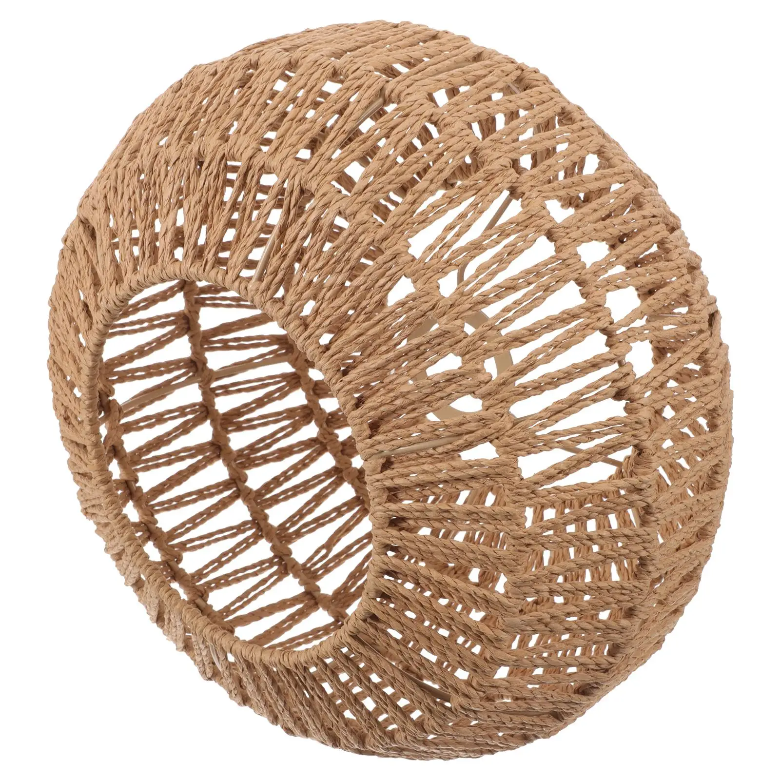 

Braided Vintage Lampshade Round Paper Rope Metal Light Cover for Home Hotel Bar Decoration Retro Style Hanging Ceiling Lamp