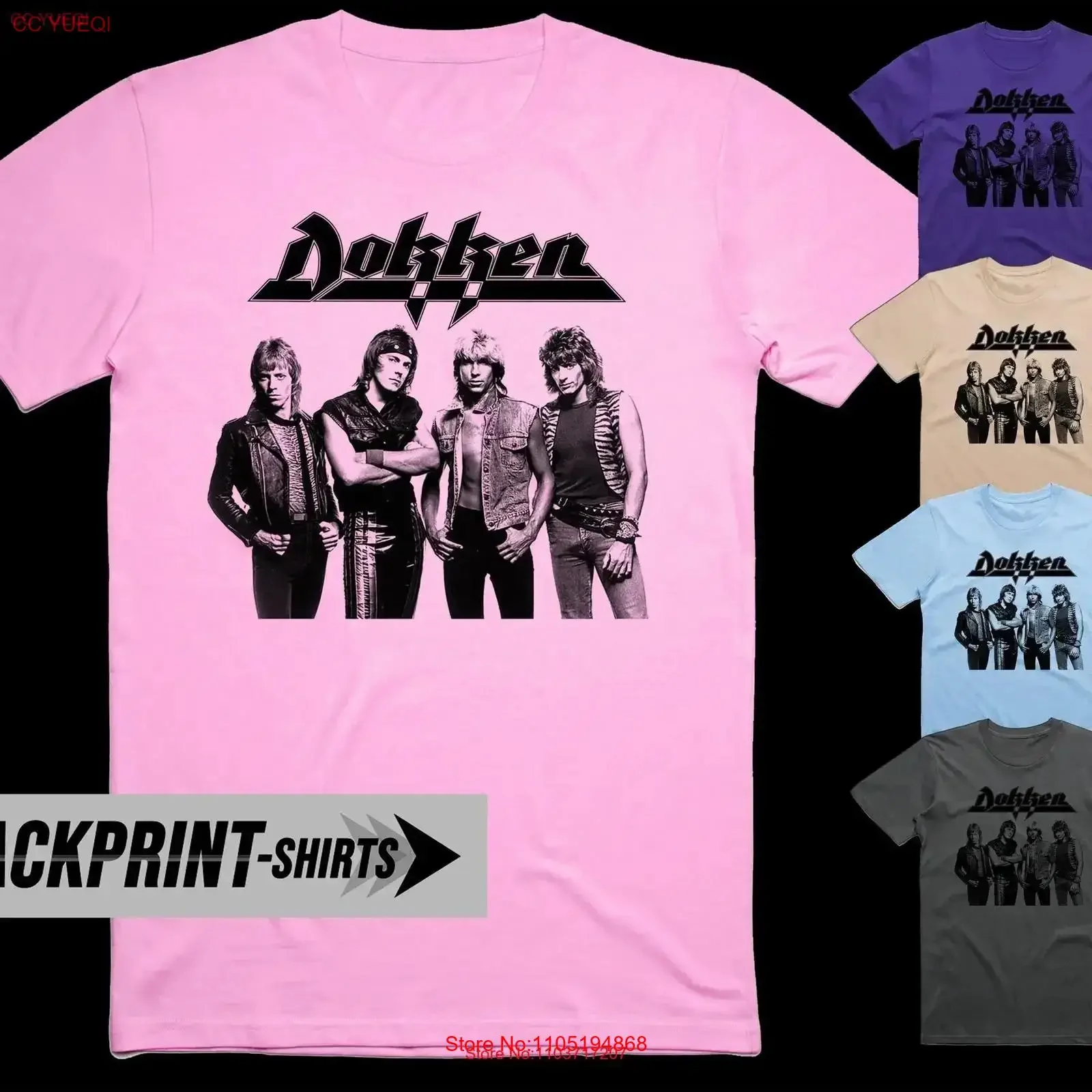 Dokken Camiseta de algodón para hombre, todas las tallas S 5XL, 18 colores, póster de banda, portada del álbum, ropa de calle vintage lavada ligeramente elegante