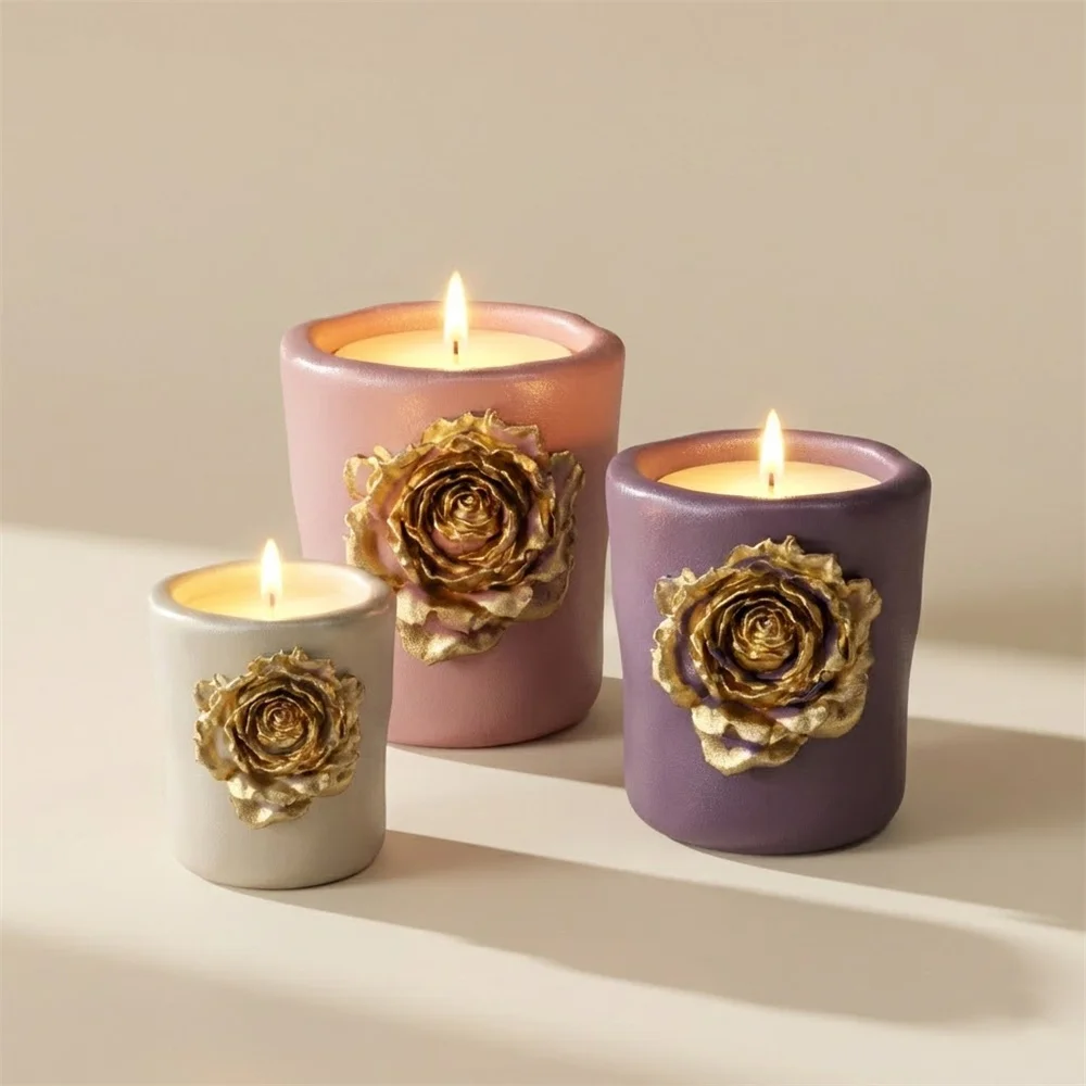 Moule en silicone Nicole Rose pour sculpture en béton, fabrication artisanale de pots à bougies, moules pour gypse et Jesmonite, décoration intérieure