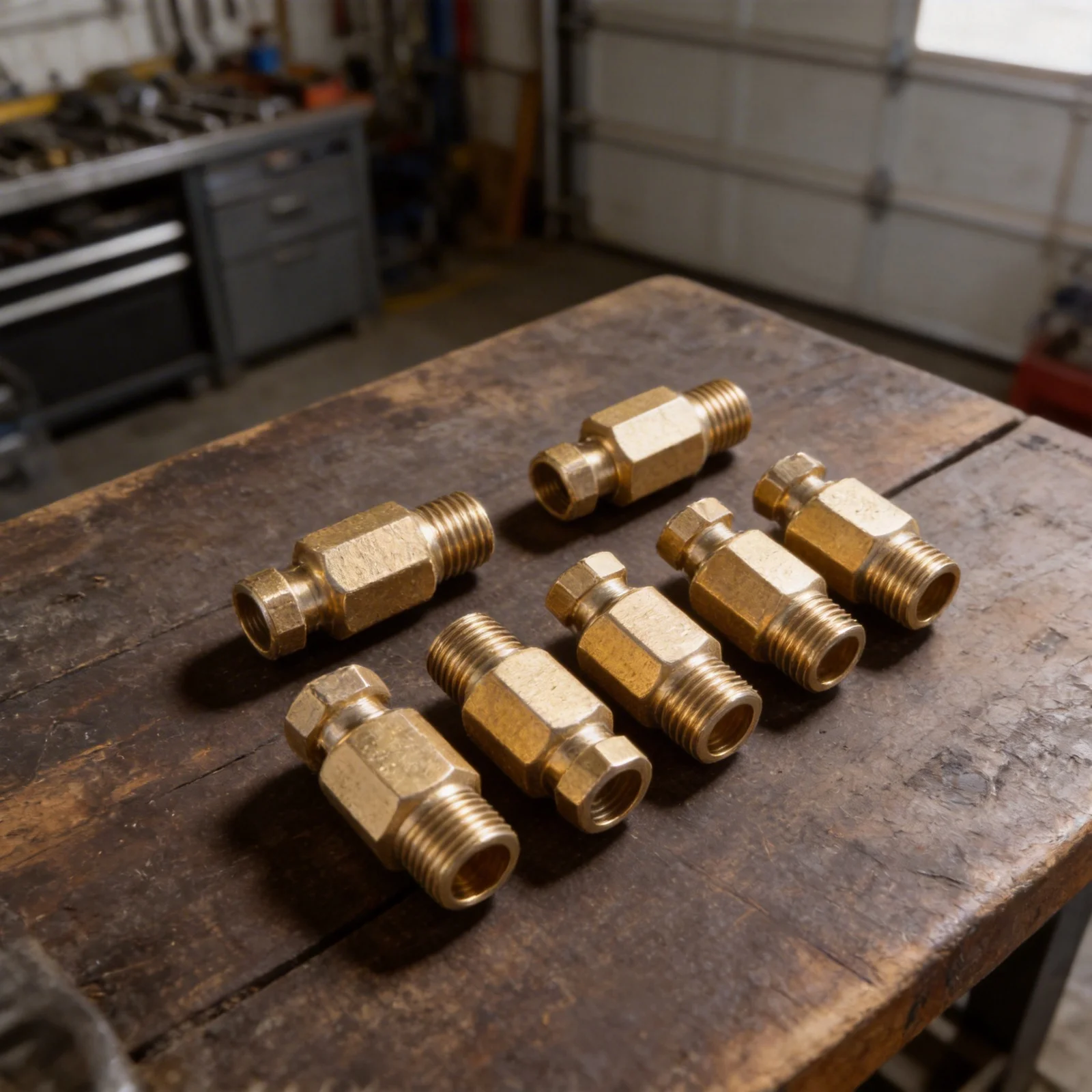 Brass Compression Fittings 12 Pack with 4mm OD Tube Fit and 1/8 For BSP Male Thread for Industrial Pneumatic Use