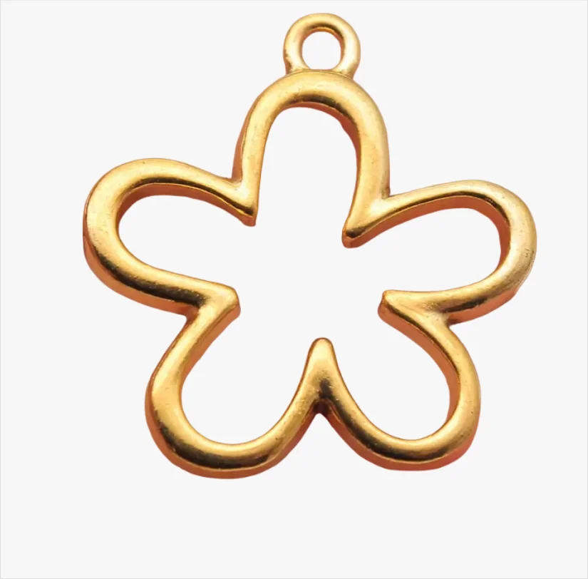 

15pcs 22*23mm Zinc Alloy metal hollow flower charms for handmade HW2586 DIY accessories