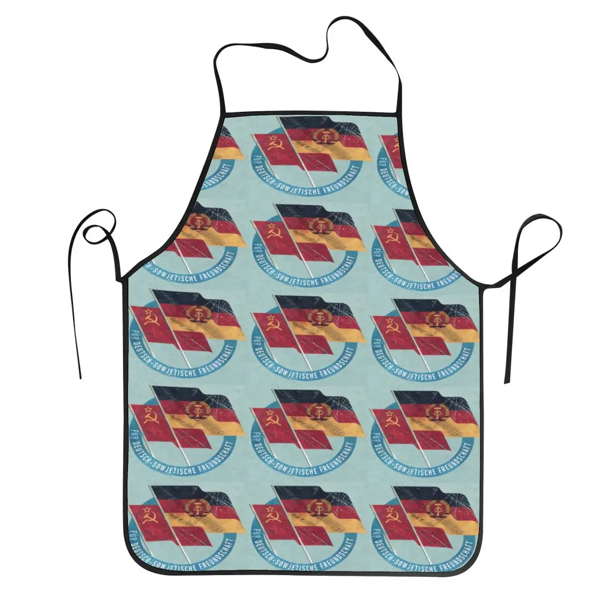 German DDR CCCP Friendship Badge Aprons Chef Cuisine Tablier Waterproof Bib Kitchen Cleaning Pinafore for Women Men Gardening