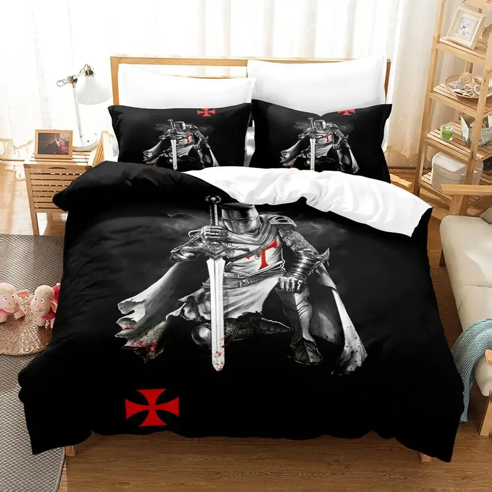 Knights Templar Bedding Set Single Twin Full Queen King Size Aldult Bedclothes Duvet Cover Sets for Bedroom parure de lit 2024