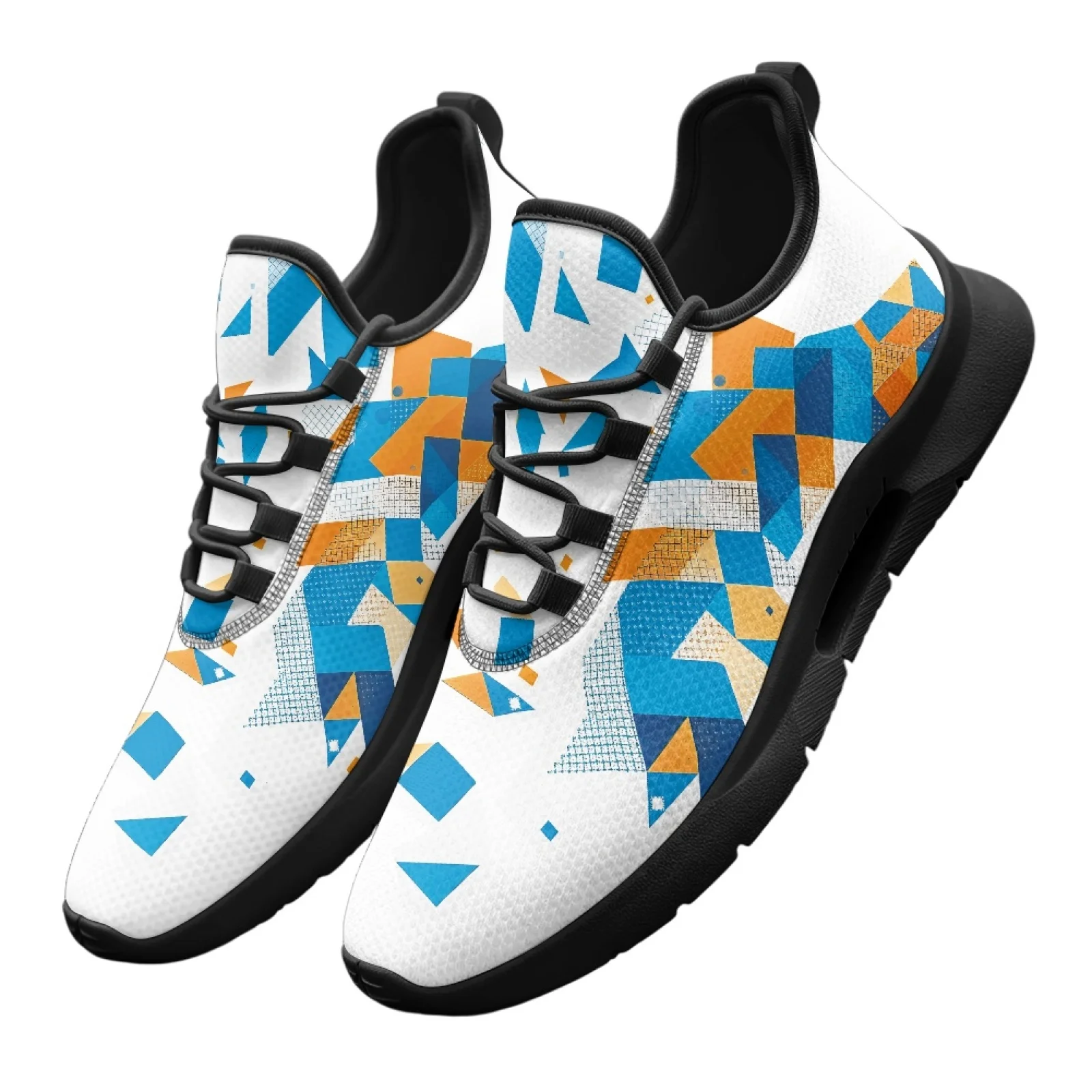 PENSTROLL Geometric Triangle Men's Sneakers Walking Shoe for Unisex, Lightweight Comfortable Men's Fashion Sneakers