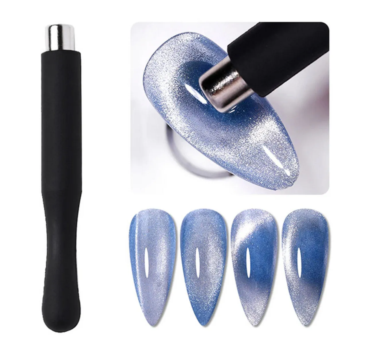 Cat Eye Nail Art Tools Set, Ímã redondo magnético para esmalte de olho de gato, forte, 1,12 Pcs