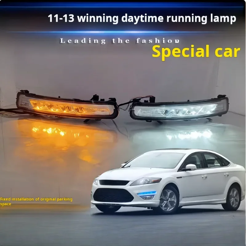 ATGSA 11-13 لسيارة Ford Mondeo Win أضواء الجري النهارية الخاصة المعدلة LED تعديل أضواء النهار الأمامية #3