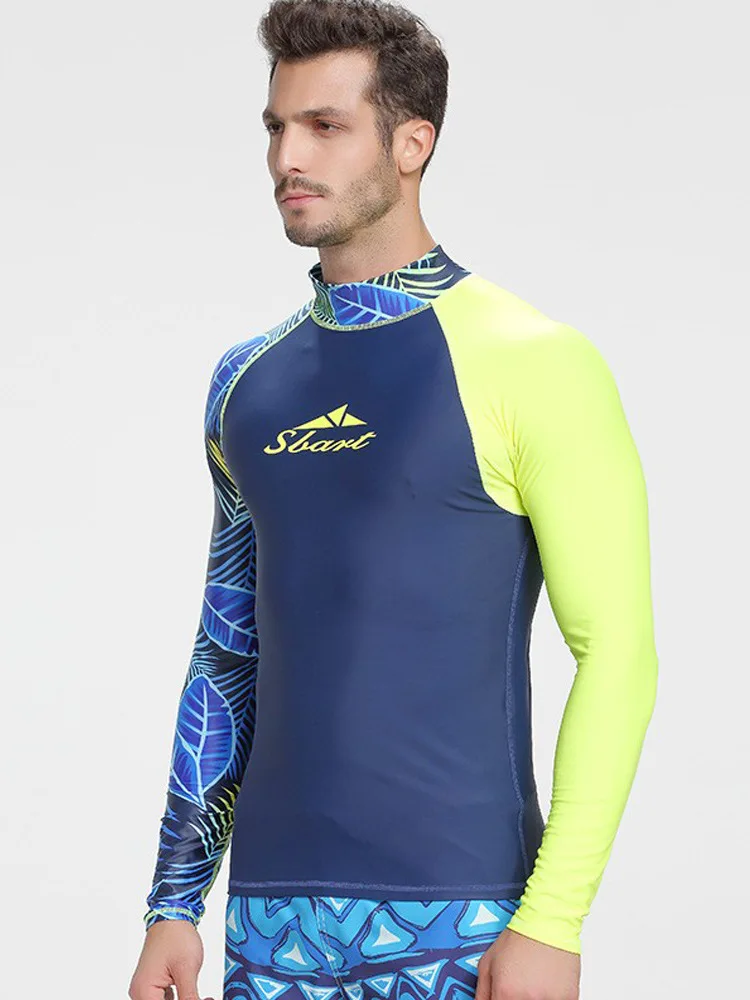 Uomo surf Rashguard camicie manica lunga costumi da bagno attillati protezione UV sport acquatici nuoto Floatsuit Diving top t-shirt