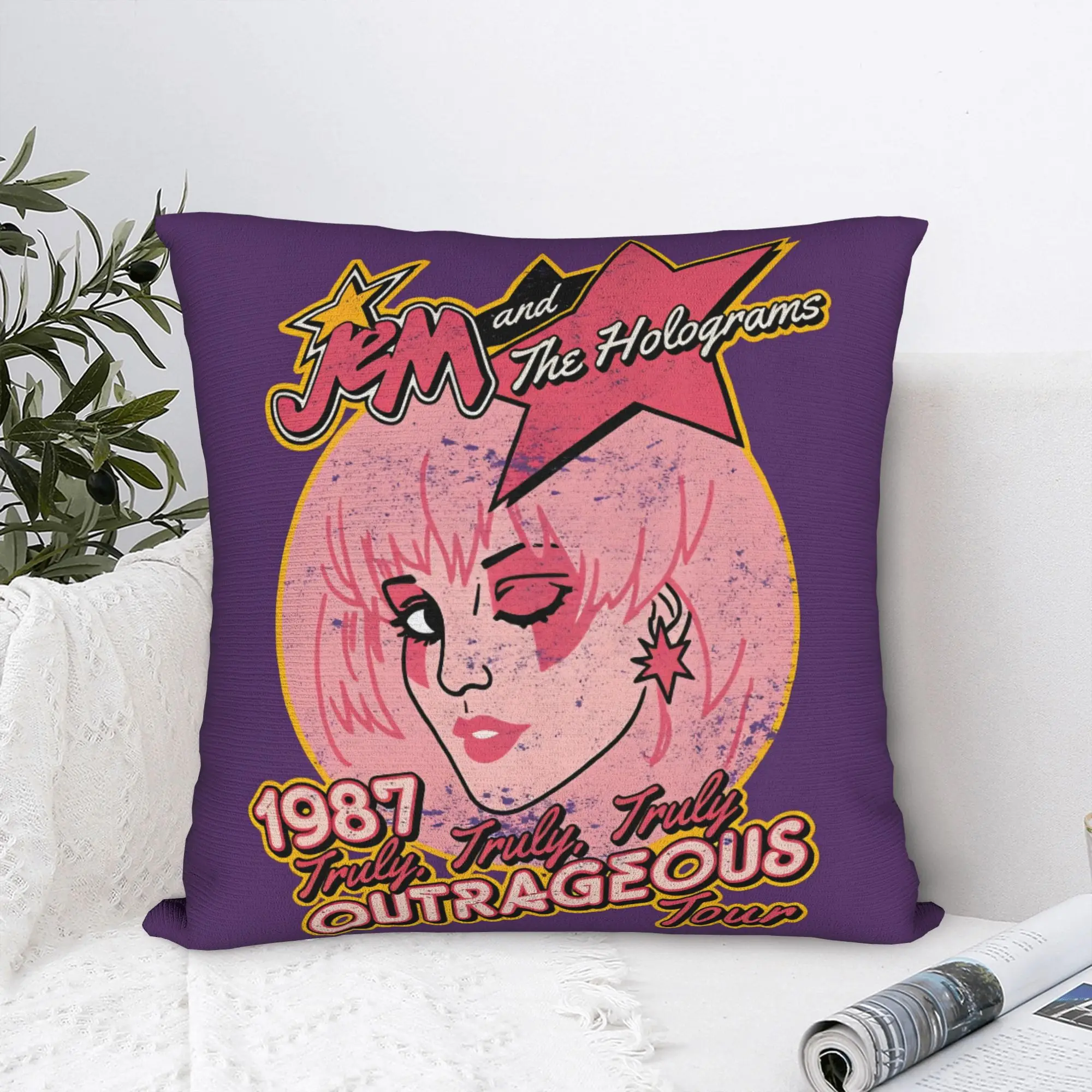 Kpop Jem and the Holograms Pillow Cover  Kawaii Pillow Case For Sofa Car Home Decor Print Pillowcases Birthday Present