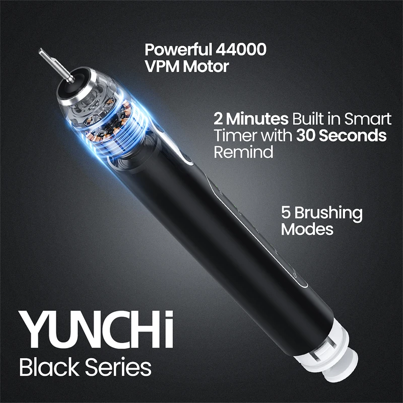 Yunchi Customized C3 Electric Toothbrush 8 Brush Heads 1 Brush Box 1 Dust Cover 1 Charging Line