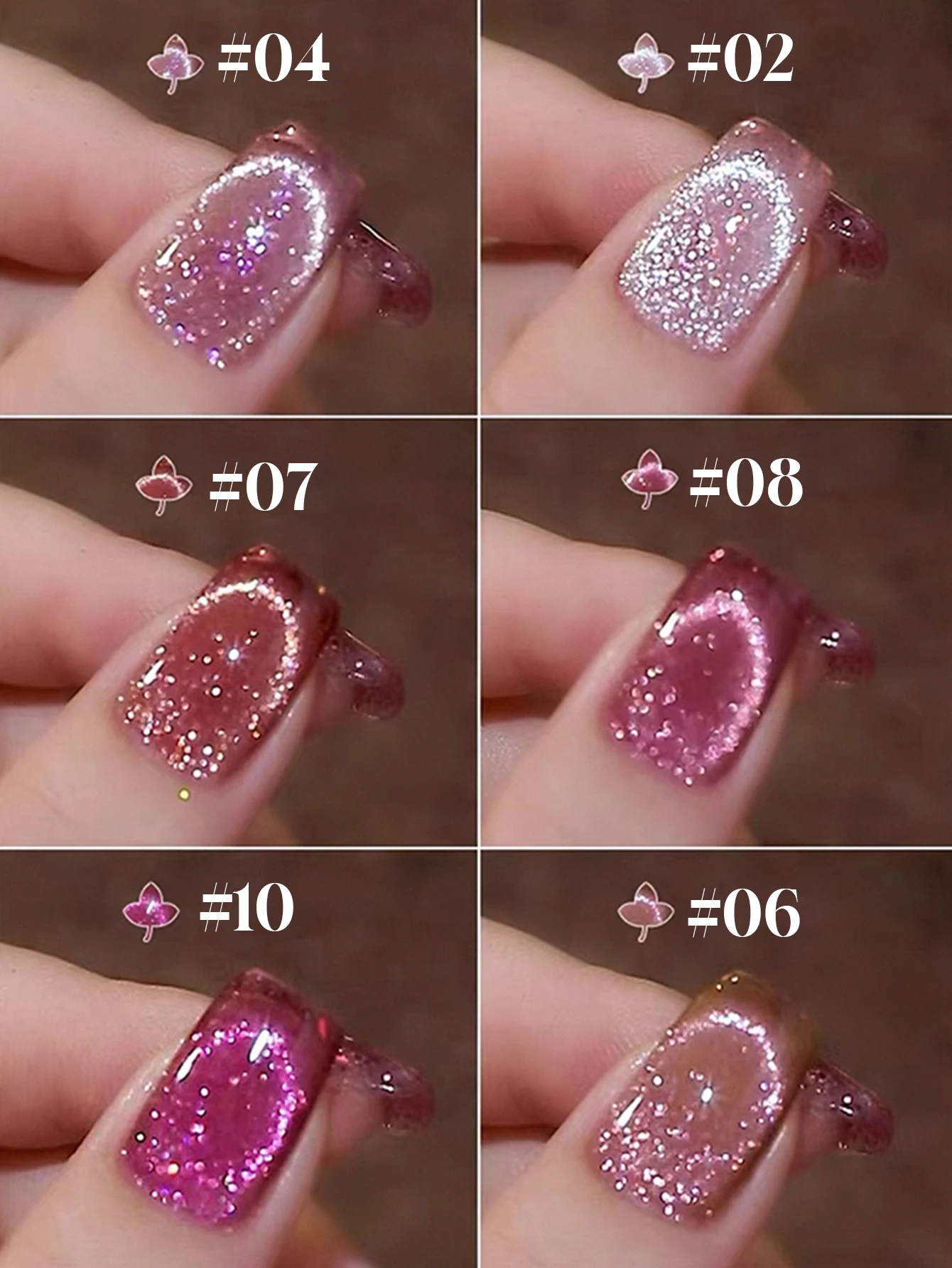 6PCS 2026 Nail Art Women's Supplies Set Autumn and Winter Night Cream Maple Leaf Dragon Fruit Cat Eye UV Gel Nail Polish