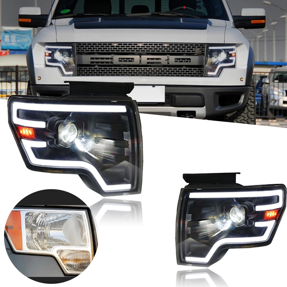 Faro per Ford Raptor F150 fari a LED 2008-2014 lampada frontale Car Styling DRL segnale proiettore obiettivo accessori Auto anteriore