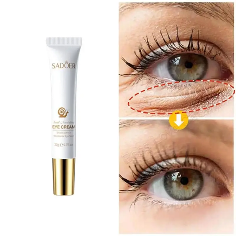 SADOER Private Label Snail Serum Firming Anti-wrinkle Anti Aging Eye Cream Retinoic Acid Eye Bag Under Dark Circles Removal