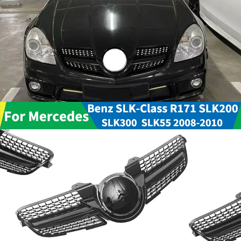 For Mercedes Benz SLK-Class R171 SLK200 SLK300 SLK350 SLK55 2008-2010 Front Bumper Racing Grills Accessories Hood Grille Tuning