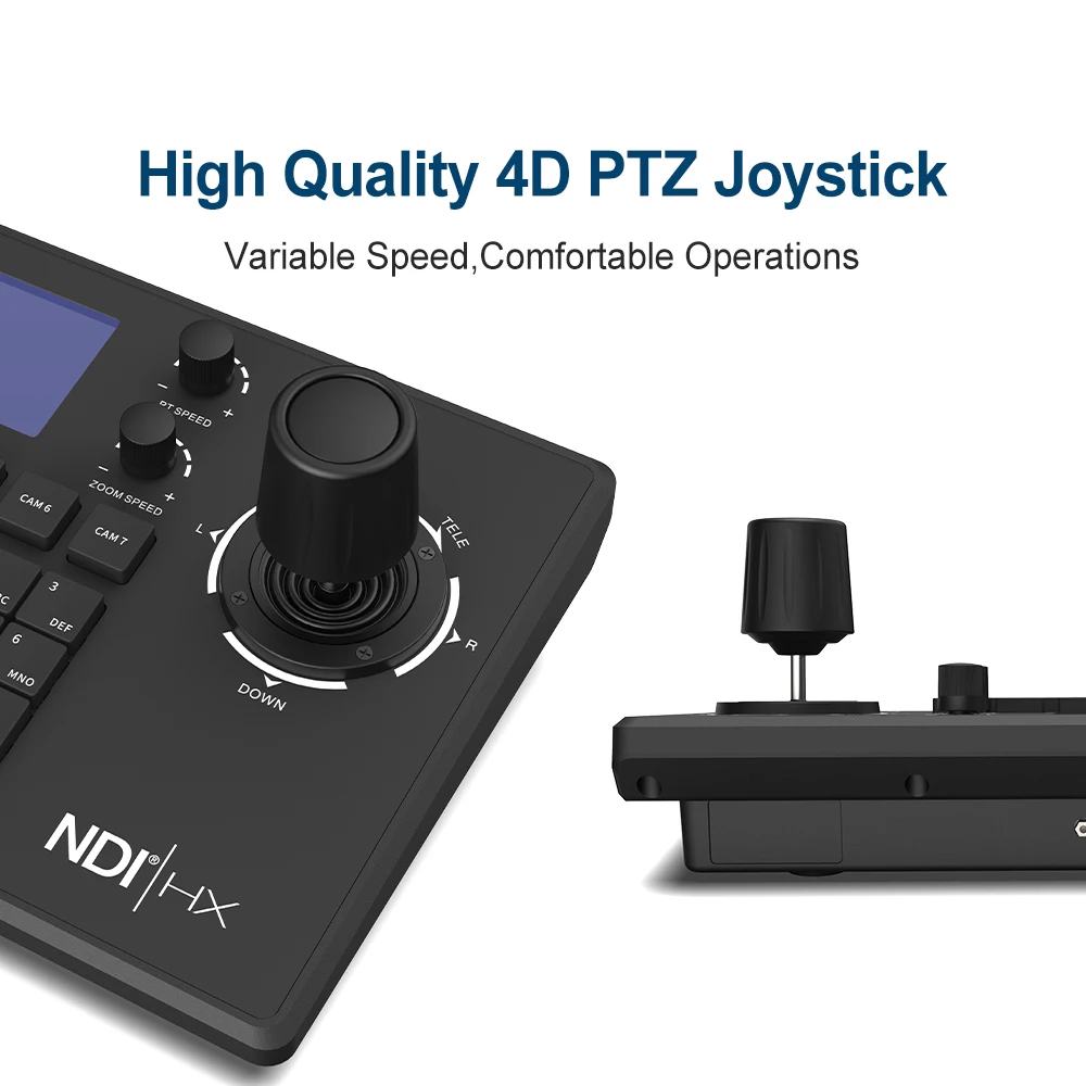 NDI Joystick Keyboard POE Control Camera IP PTZ Camera Controller Keyboard with 4D Joystick for Church Conference Live Streaming