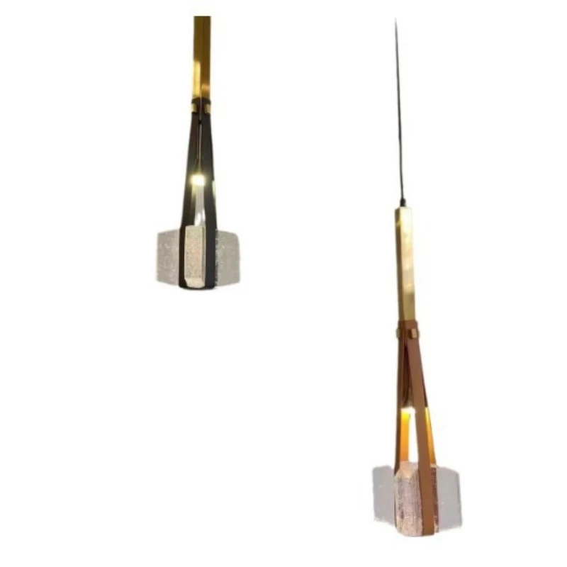 

Italian designer bedroom bedside small chandelier modern Nordic restaurant bar cafe creative leather lamps